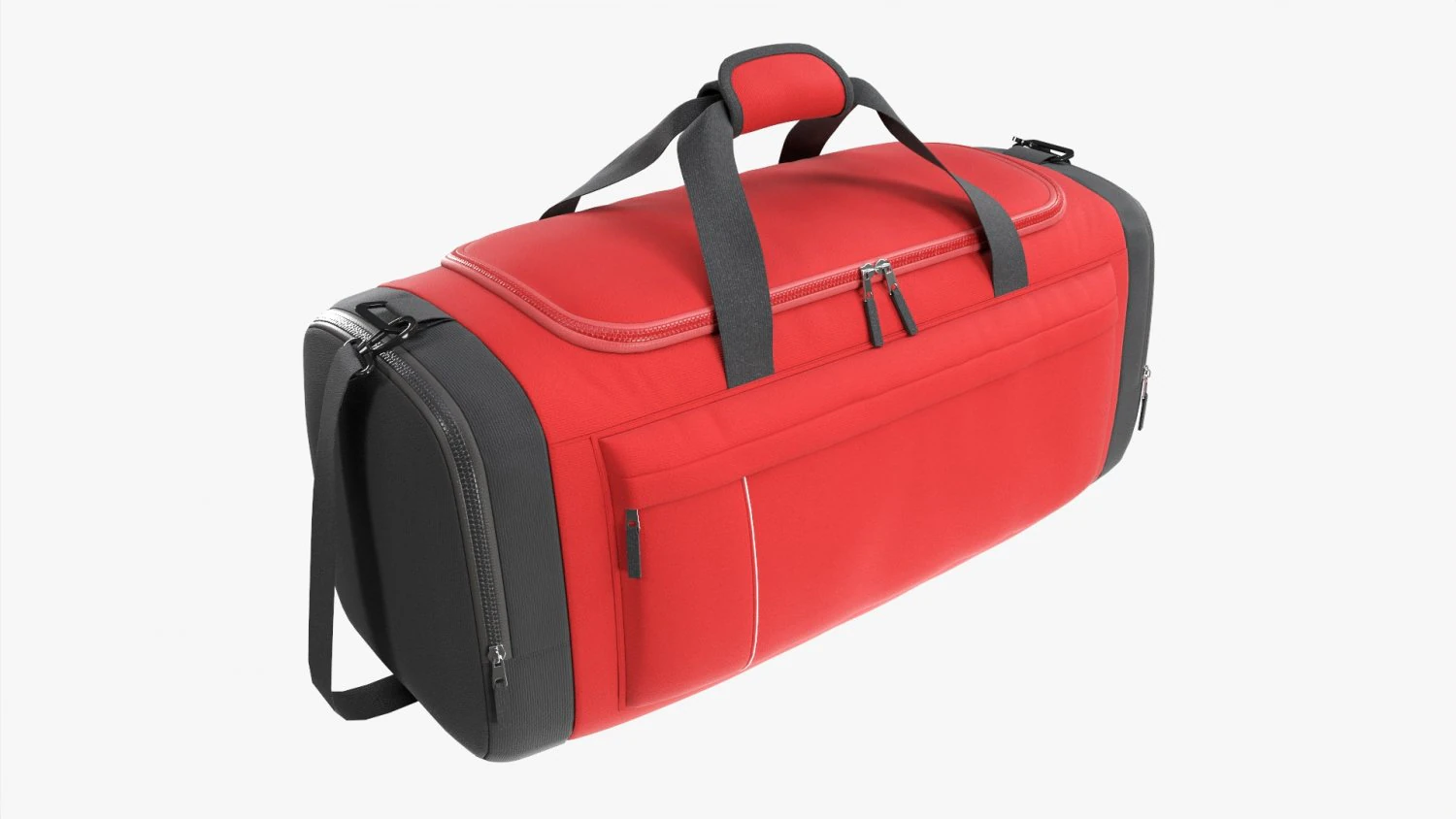 Bolsa esportiva de viagem Duffel vermelho preto Modelo 3D .c4d .max .obj .3ds .fbx .stl .blend