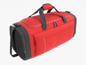 Reisetasche Sporttasche Rot Schwarz 3D Modell