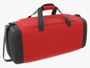 Bolsa esportiva de viagem Duffel vermelho preto Modelo 3D