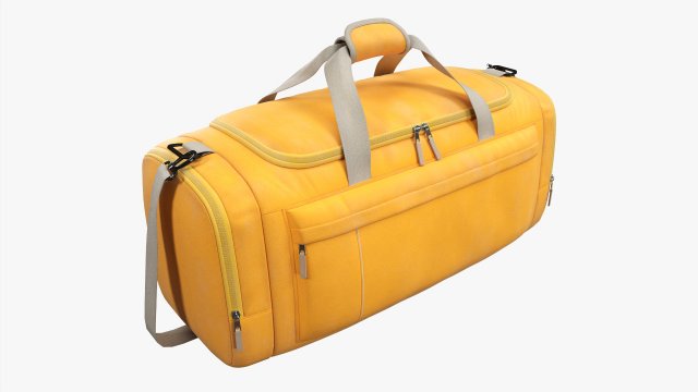 Duffel Travel Sport Bag Yellow 3D Model .c4d .max .obj .3ds .fbx .stl .blend
