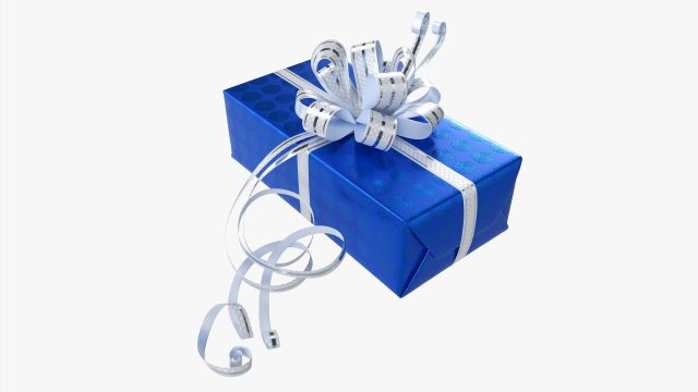 Gift Box With Ribbon 01 Model 3D .c4d .max .obj .3ds .fbx .stl .blend 