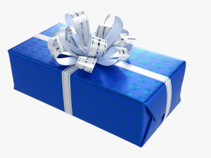 Gift Box With Ribbon 01 Model 3D