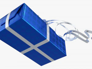 Gift Box With Ribbon 01 3D Model