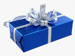 Gift Box With Ribbon 01 3D Model