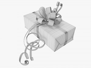 Gift Box With Ribbon 01 Model 3D