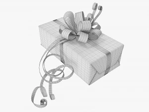 Gift Box With Ribbon 01 3D Model