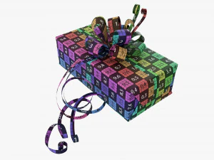 Gift Box With Ribbon 01 3D Model