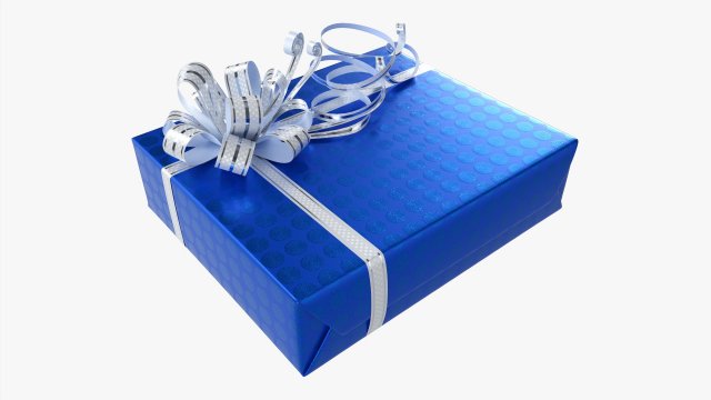 Gift Box With Ribbon 02 3D Model .c4d .max .obj .3ds .fbx .stl .blend 