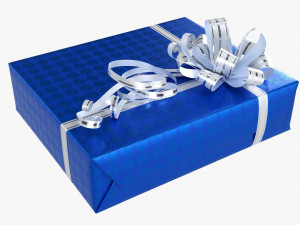 Gift Box With Ribbon 02 3D Model