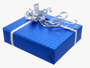 Gift Box With Ribbon 02 3D Model