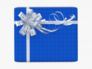 Gift Box With Ribbon 02 3D Model
