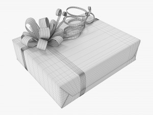 Gift Box With Ribbon 02 3D Model
