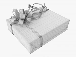 Gift Box With Ribbon 02 3D Model