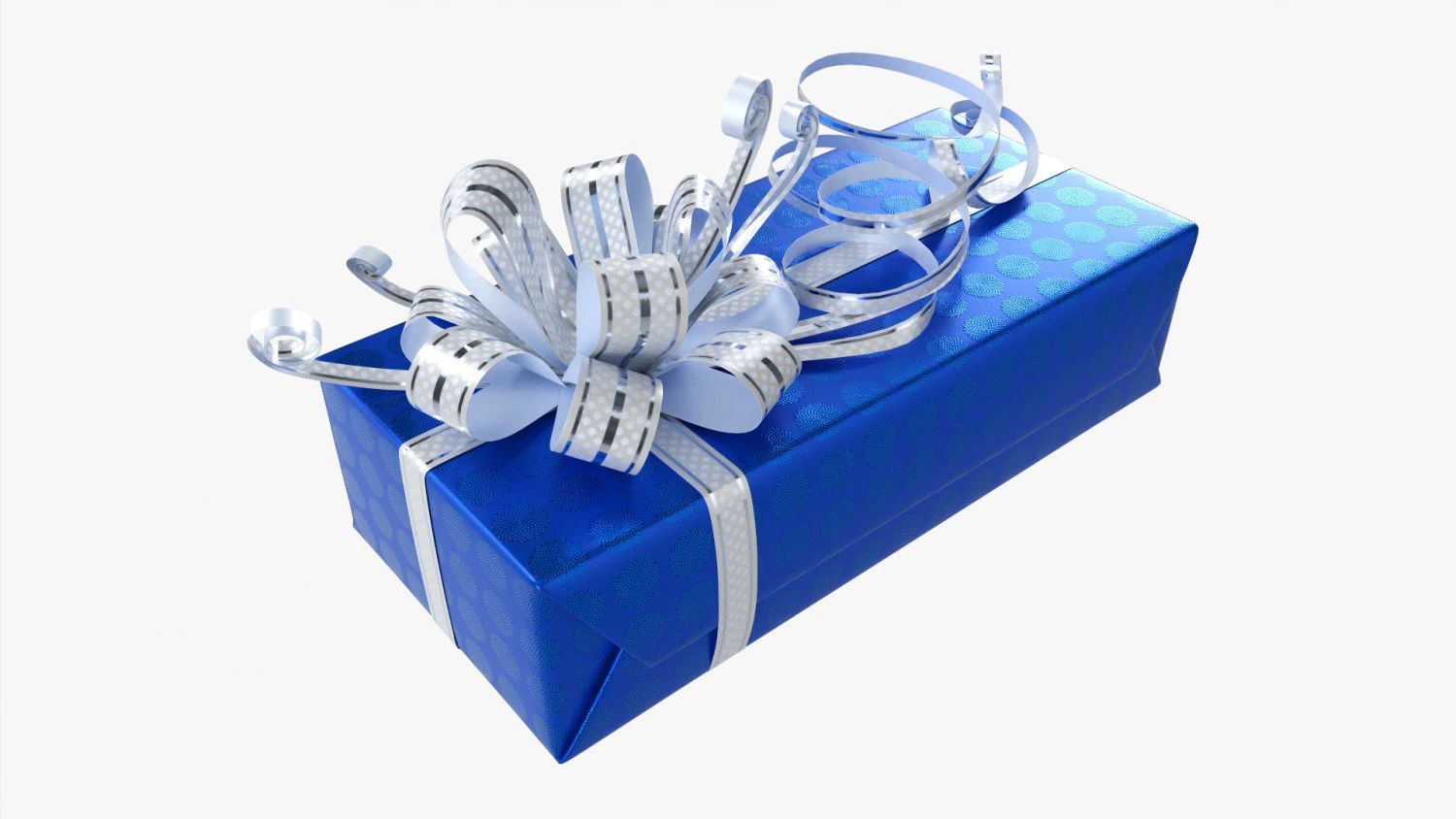 Gift Box With Ribbon 03 3D Model .c4d .max .obj .3ds .fbx .stl .blend 