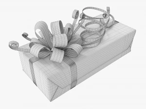 Gift Box With Ribbon 03 3D Model