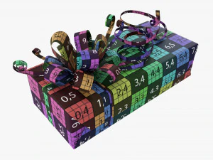 Gift Box With Ribbon 03 3D Model