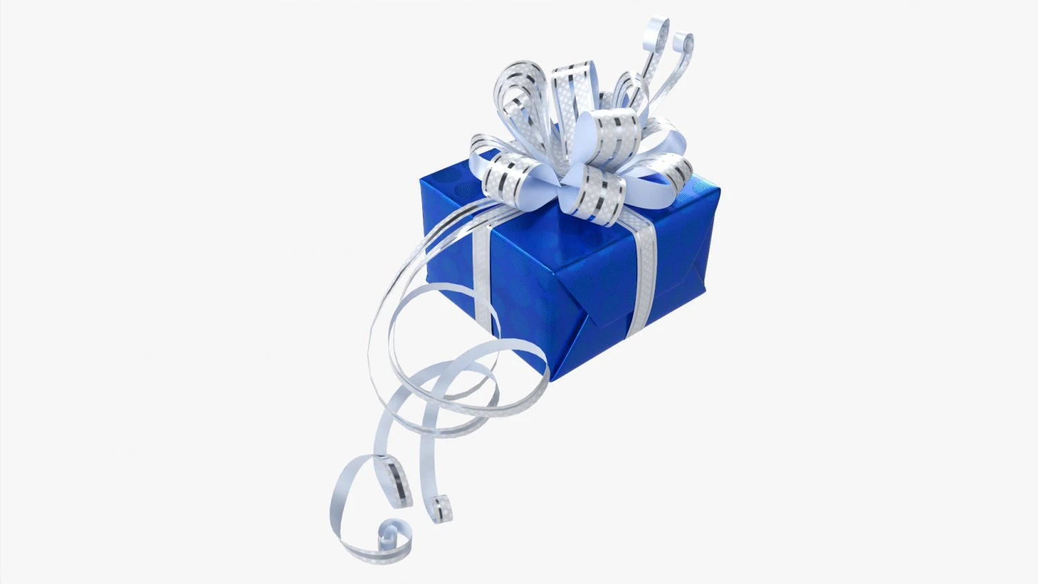 Gift Box With Ribbon 04 3D Model .c4d .max .obj .3ds .fbx .stl .blend 