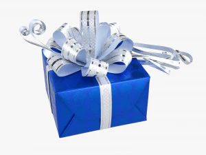 Gift Box With Ribbon 04 3D Model