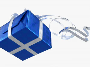 Gift Box With Ribbon 04 3D Model