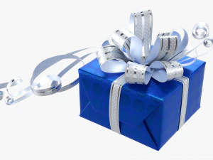 Gift Box With Ribbon 04 3D Model