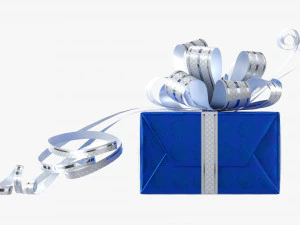 Gift Box With Ribbon 04 3D Model
