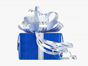 Gift Box With Ribbon 04 3D Model