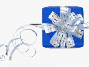 Gift Box With Ribbon 04 3D Model