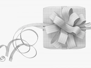 Gift Box With Ribbon 04 3D Model