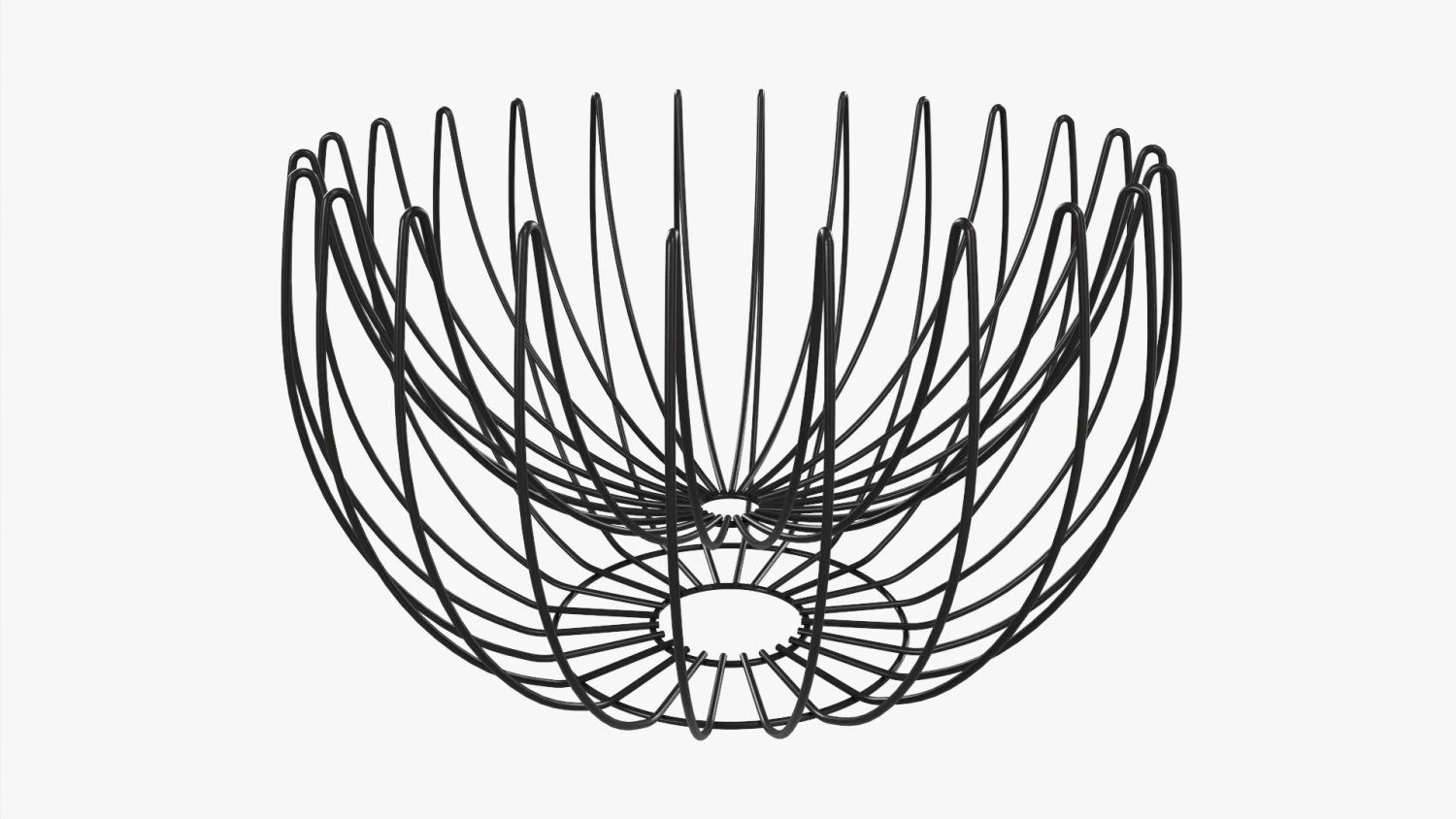 Iron Suspended Wire Basket 3D Model .c4d .max .obj .3ds .fbx .stl .blend