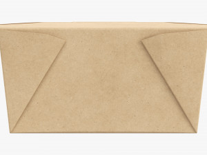Kraft Paper Take-Away Container Closed 3D 模型