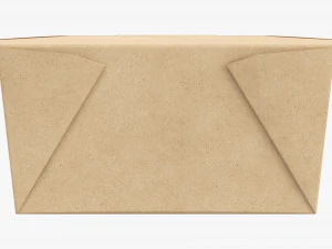 Kraft Paper Take-Away Container Closed 3D Model