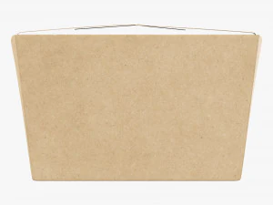 Kraft Paper Take-Away Container Closed 3D Model