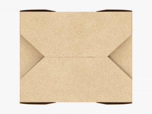Kraft Paper Take-Away Container Closed 3D 模型