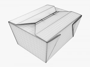 Kraft Paper Take-Away Container Closed 3D Model