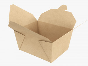 Kraft Paper Take-Away Container Open 3D 模型