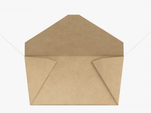 Kraft Paper Take-Away Container Open 3D 模型