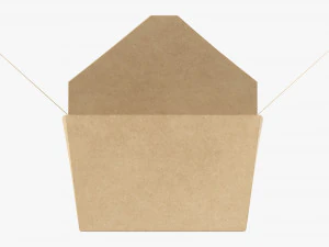 Kraft Paper Take-Away Container Open 3D Model