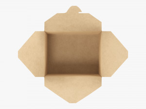 Kraft Paper Take-Away Container Open 3D 模型
