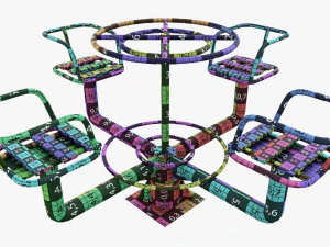 Carrossel de 4 lugares Modelo 3D