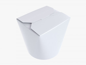 Microwavable Paper Take-Away Container Closed 3D Model