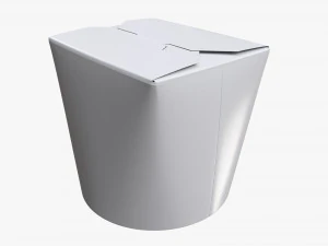 Microwavable Paper Take-Away Container Closed 3D Model