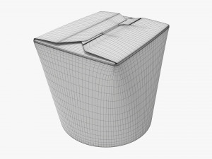 Microwavable Paper Take-Away Container Closed 3D 模型