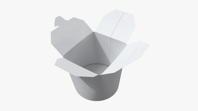 Microwavable Paper Take-Away Container Open 3D Model .c4d .max .obj .3ds .fbx .stl .blend 