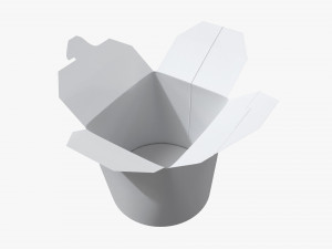 Microwavable Paper Take-Away Container Open 3D Model