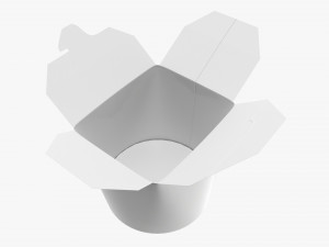 Microwavable Paper Take-Away Container Open 3D Model