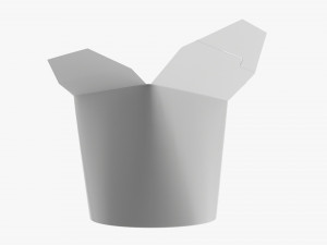 Microwavable Paper Take-Away Container Open 3D Model