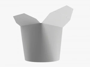Microwavable Paper Take-Away Container Open 3D Model