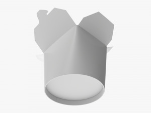 Microwavable Paper Take-Away Container Open 3D Model