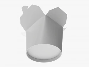 Microwavable Paper Take-Away Container Open 3D Model