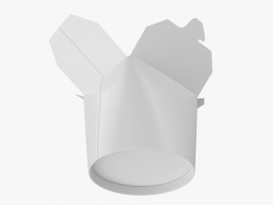 Microwavable Paper Take-Away Container Open 3D Model